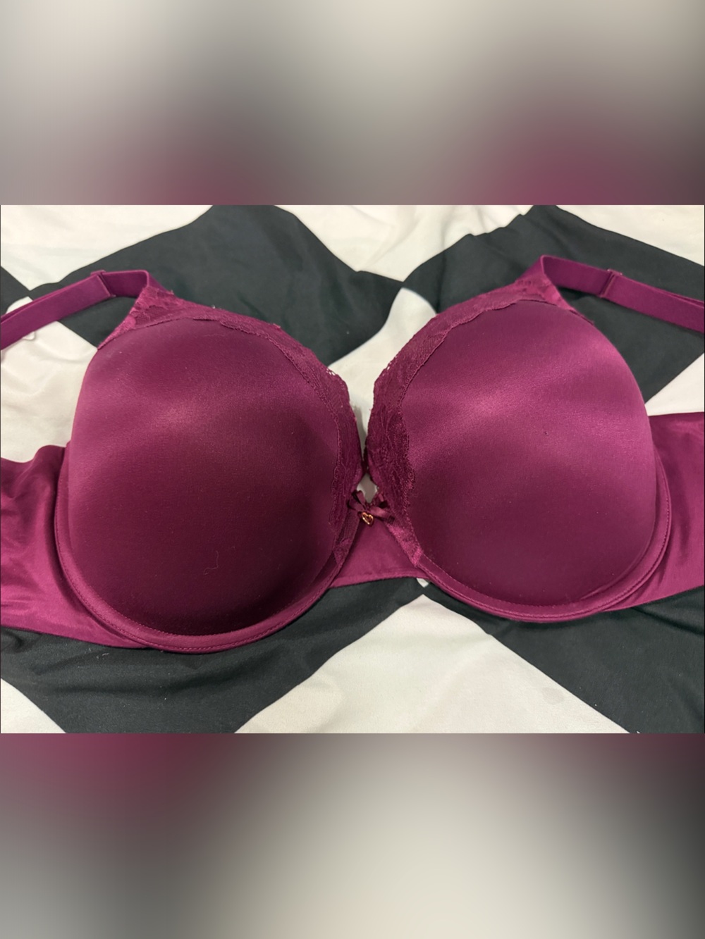 Victoria's Secret Satin Plunge Bra in Berry